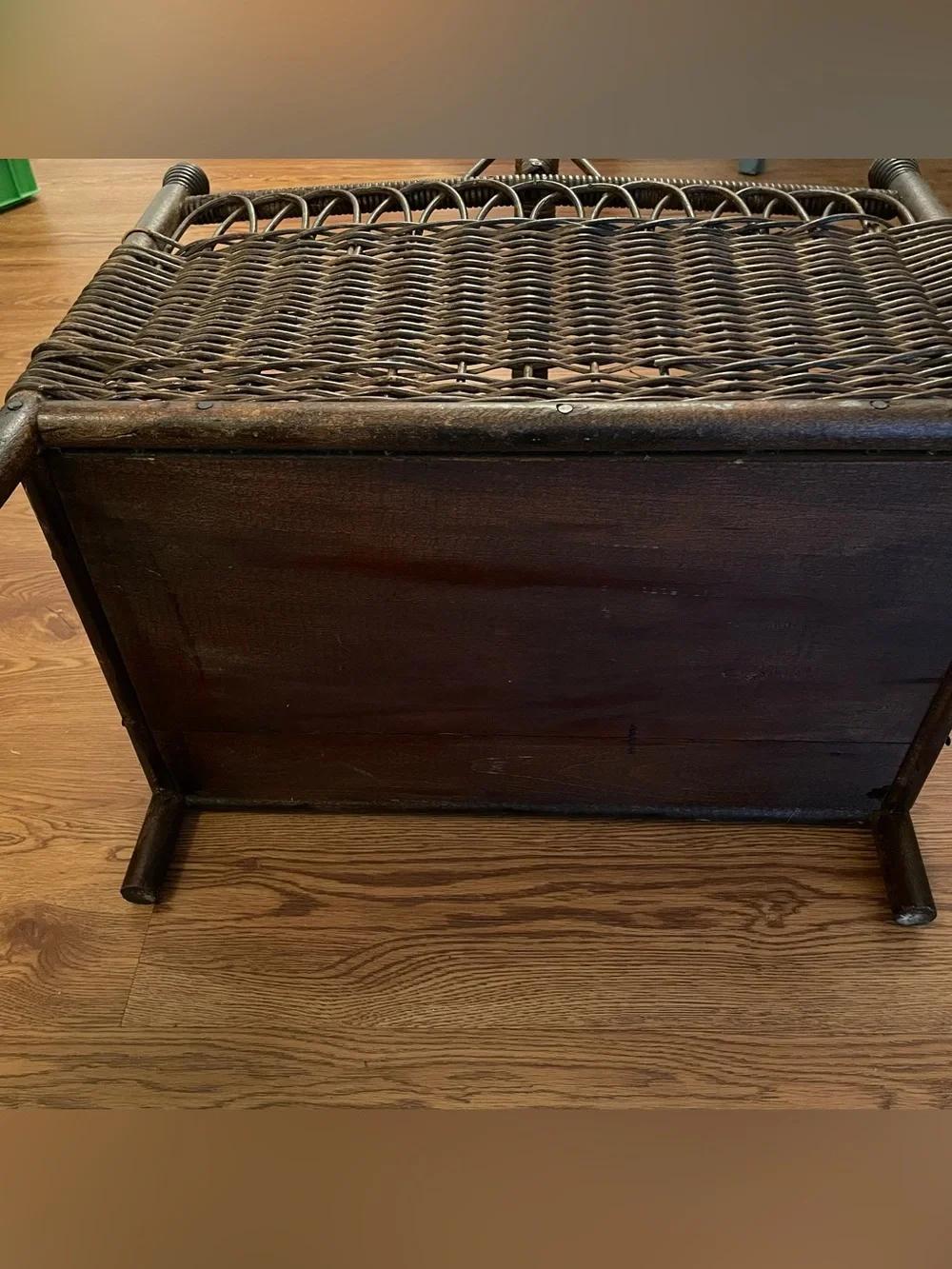 Vintage Wicker & Rattan Magazine Rack Holder Canterbury Boho Chic Mid Century